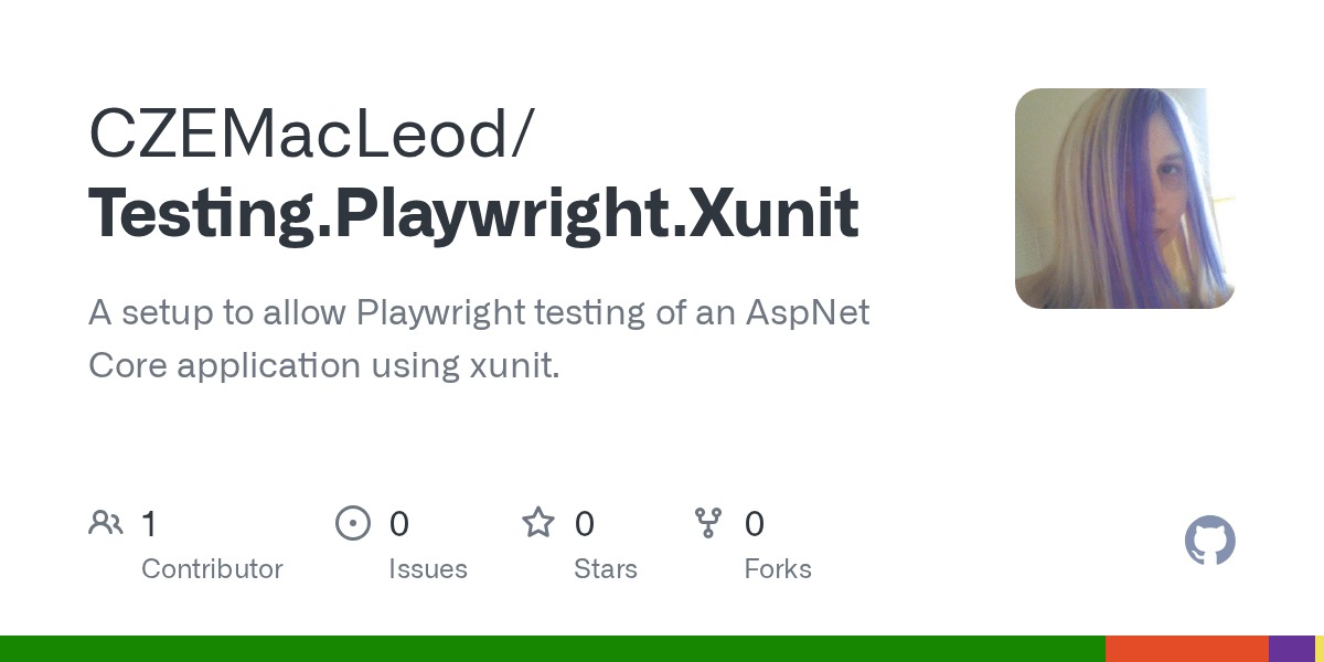 GitHub CZEMacLeod/Testing.Playwright.Xunit A setup to allow