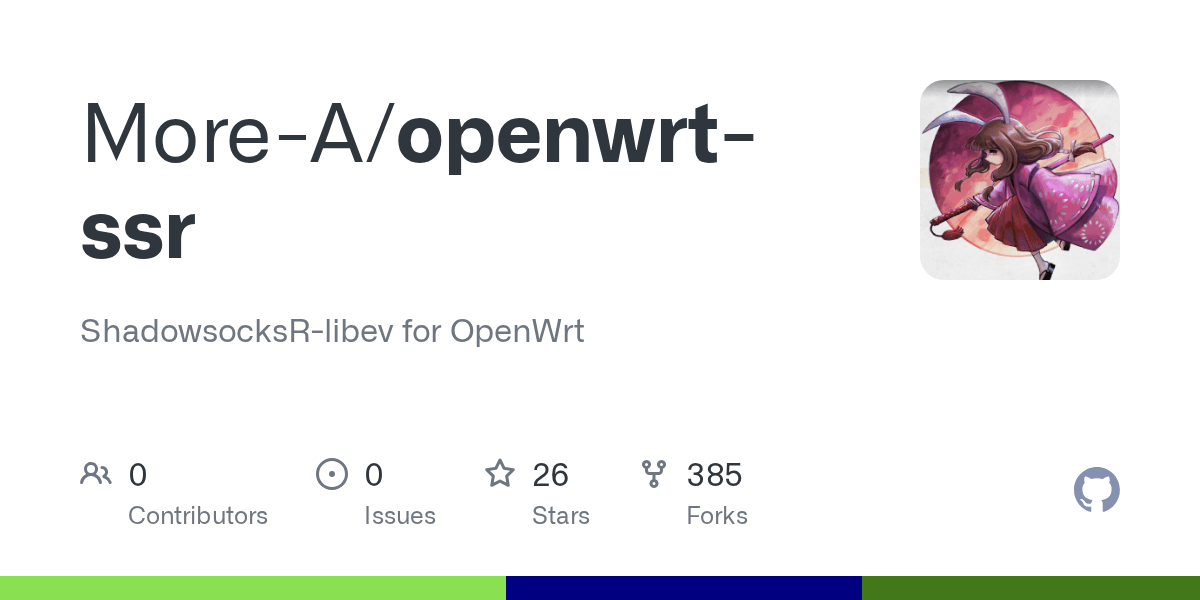 GitHub - More-A/openwrt-ssr: ShadowsocksR-libev for OpenWrt