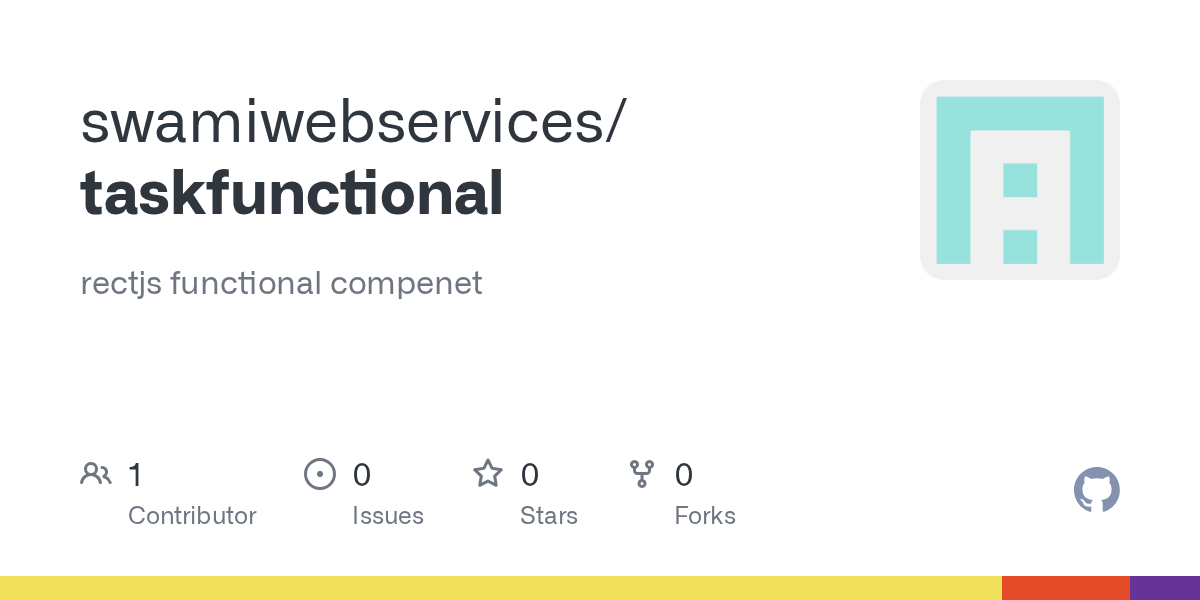 GitHub swamiwebservices/taskfunctional rectjs functional