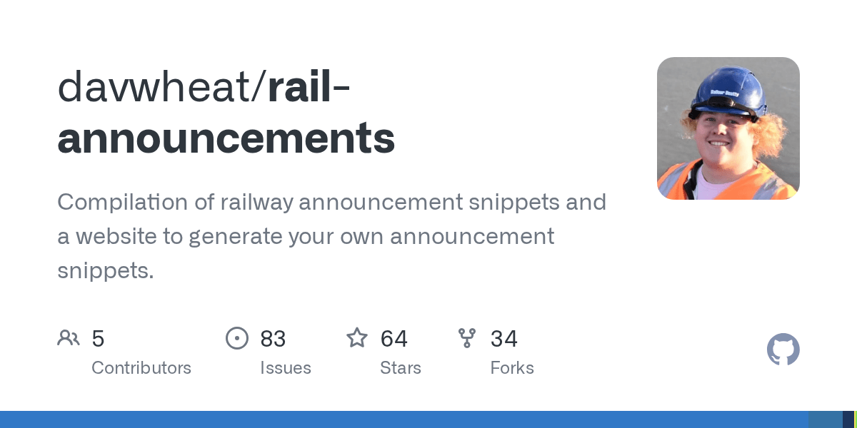 GitHub davwheat/railannouncements Compilation of railway