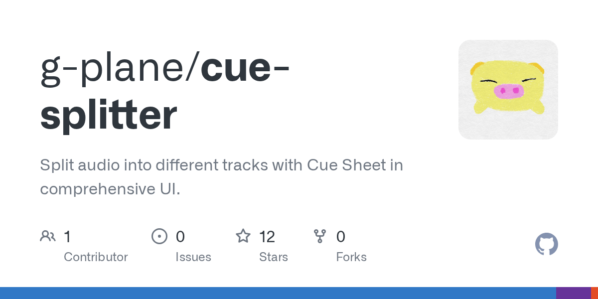 GitHub - g-plane/cue-splitter: Split audio into different tracks with