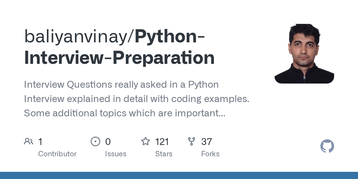 GitHub baliyanvinay/PythonInterviewPreparation Interview Questions
