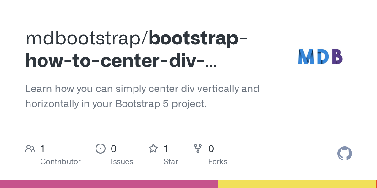 GitHub mdbootstrap/bootstraphowtocenterdivverticallyand