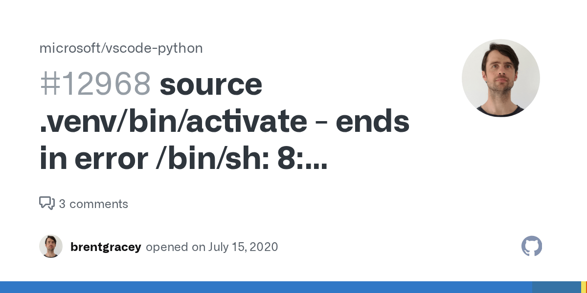 source .venv/bin/activate ends in error /bin/sh 8 source not found