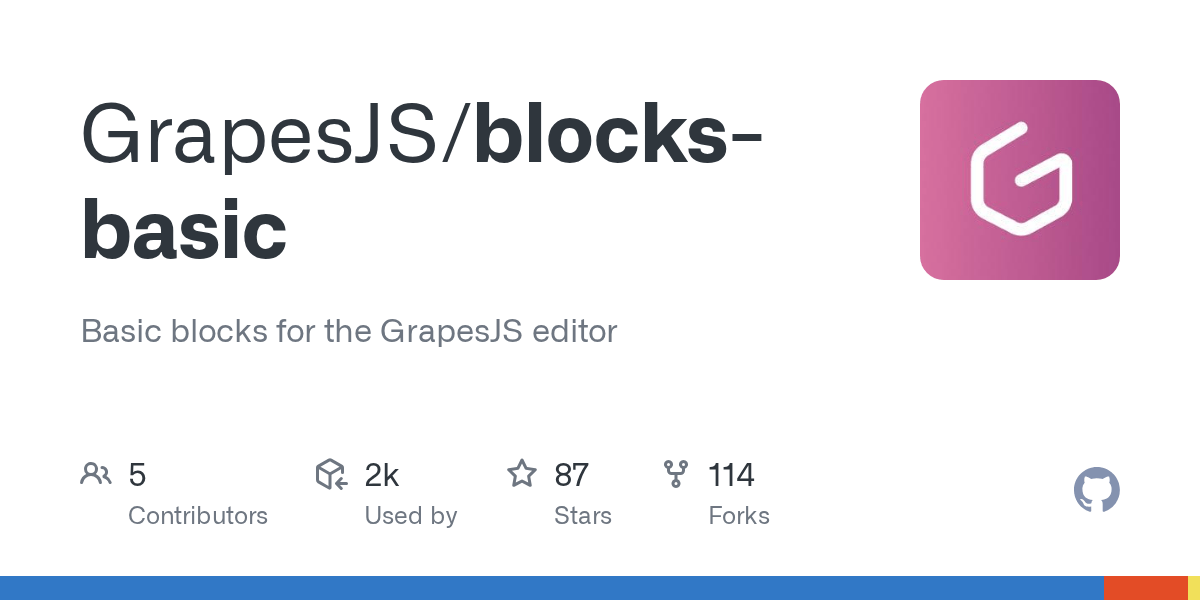 GitHub GrapesJS/blocksbasic Basic blocks for the GrapesJS editor