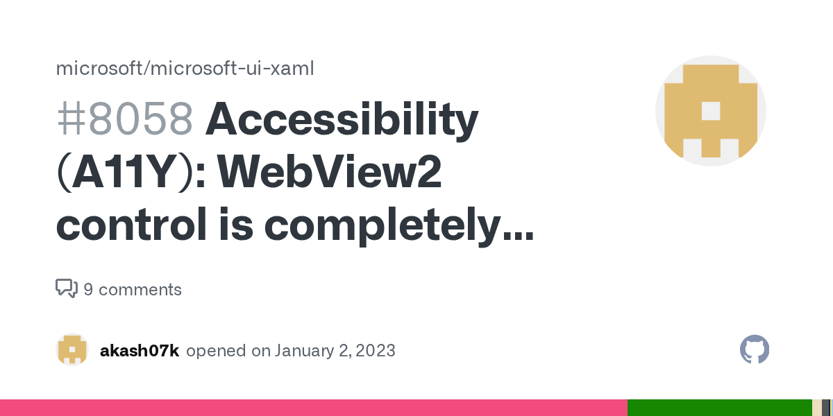 Accessibility (A11Y) View2 control is completely useless in WinUI