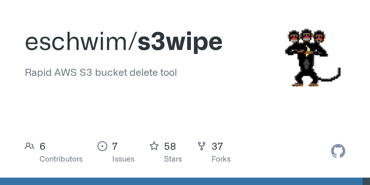 GitHub eschwim/s3wipe Rapid AWS S3 bucket delete tool
