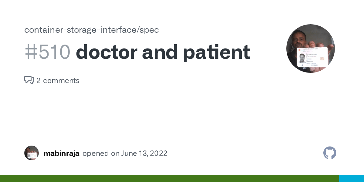 doctor and patient · Issue 510 · containerstorageinterface/spec · GitHub