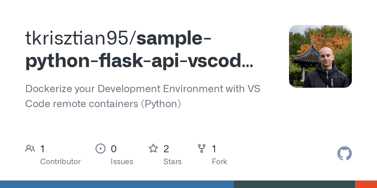 GitHub tkrisztian95/samplepythonflaskapivscoderemotedev Dockerize your Development