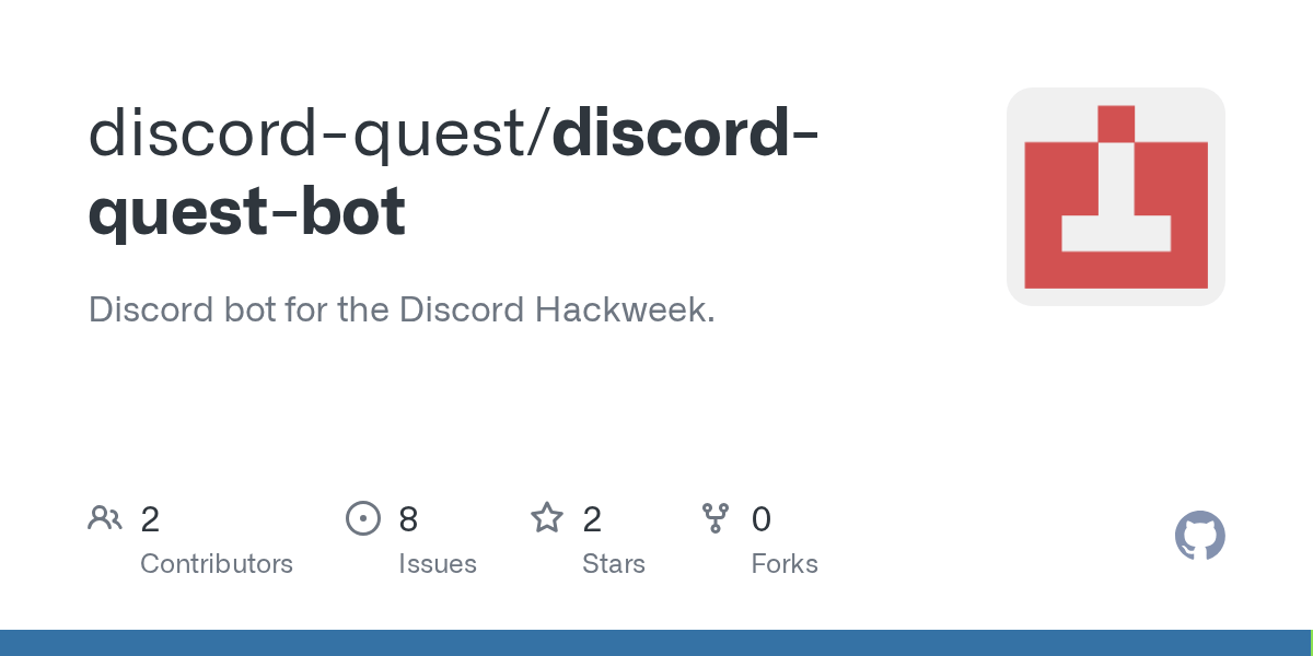 GitHub discordquest/discordquestbot Discord bot for the Discord