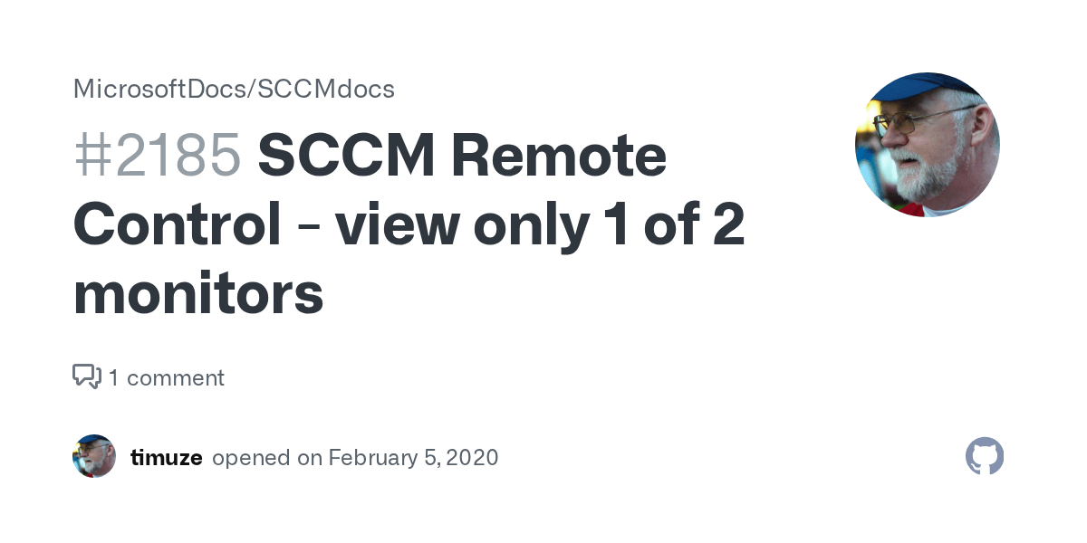 SCCM Remote Control view only 1 of 2 monitors · Issue 2185