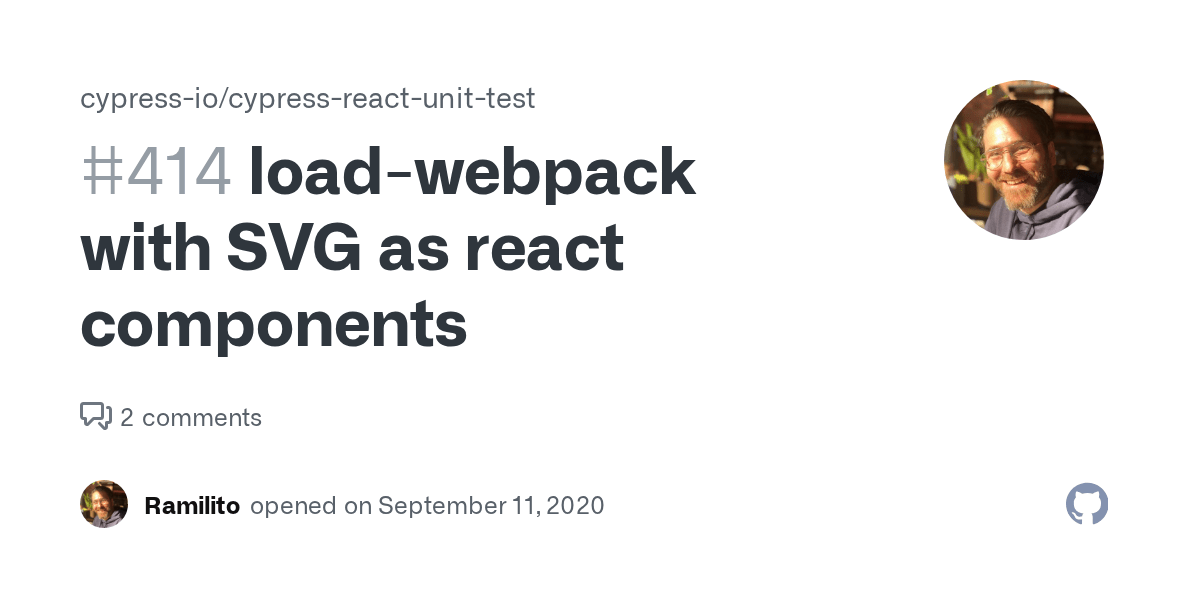 loadwebpack with SVG as react components · Issue 414 · cypressio
