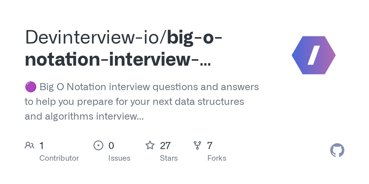 GitHub Devinterviewio/bigonotationinterviewquestions 🟣 BigO