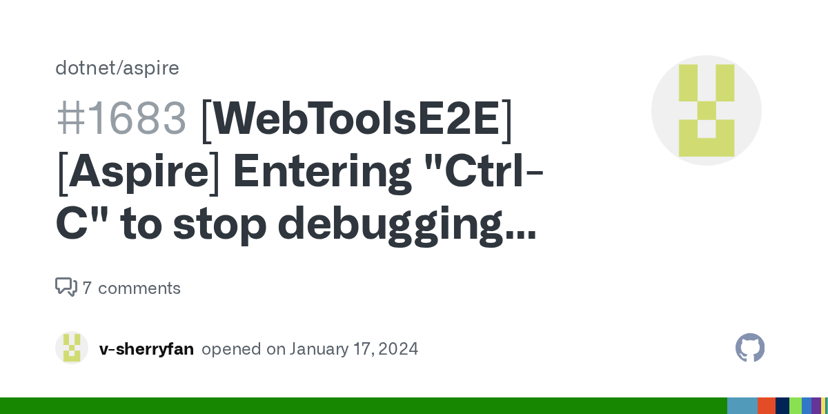 [ToolsE2E][Aspire] Entering "CtrlC" to stop debugging the aspire