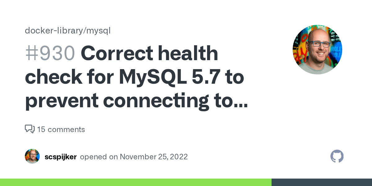 Correct health check for MySQL 5.7 to prevent connecting to temporary