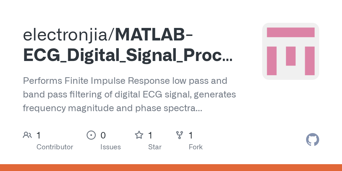 GitHub electronjia/MATLABECG_Digital_Signal_Processing Performs