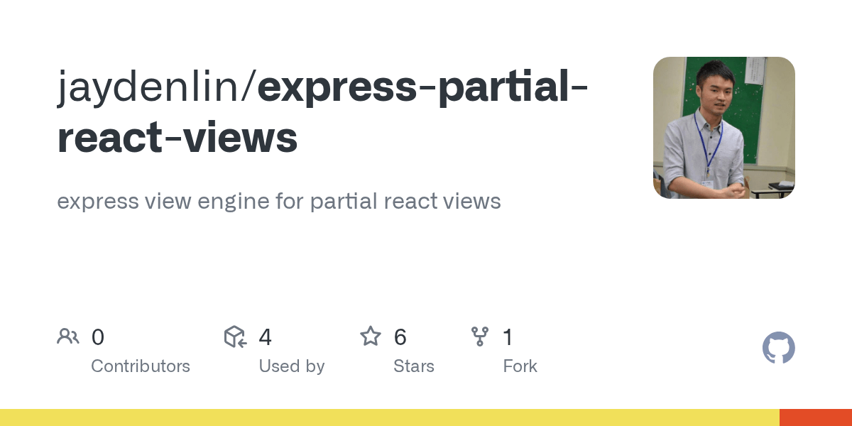 GitHub - jaydenlin/express-partial-react-views: express view engine for