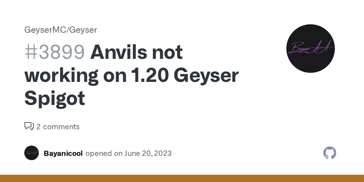 Anvils not working on 1.20 Geyser Spigot · Issue 3899 · GeyserMC