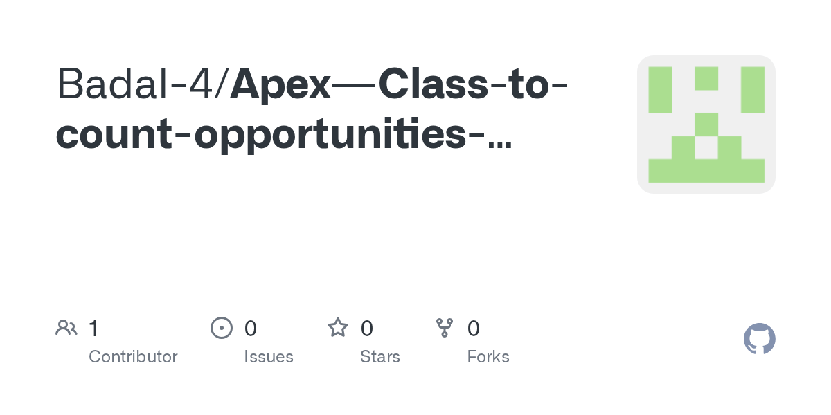 GitHub Badal4/ApexClasstocountopportunities