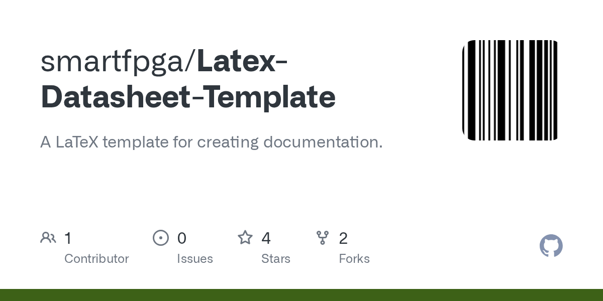 GitHub smartfpga/LatexDatasheetTemplate A LaTeX template for