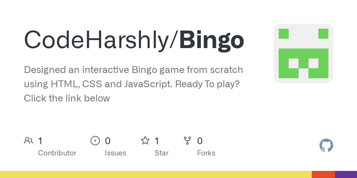 GitHub CodeHarshly/Bingo Designed an interactive Bingo game from
