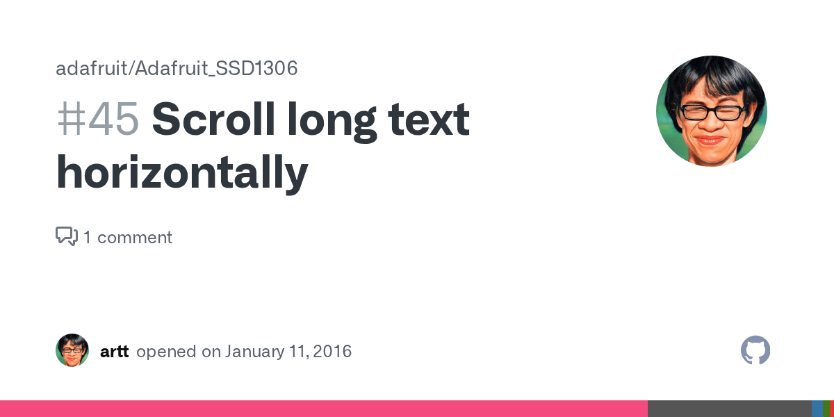 Scroll long text horizontally · Issue 45 · adafruit/Adafruit_SSD1306