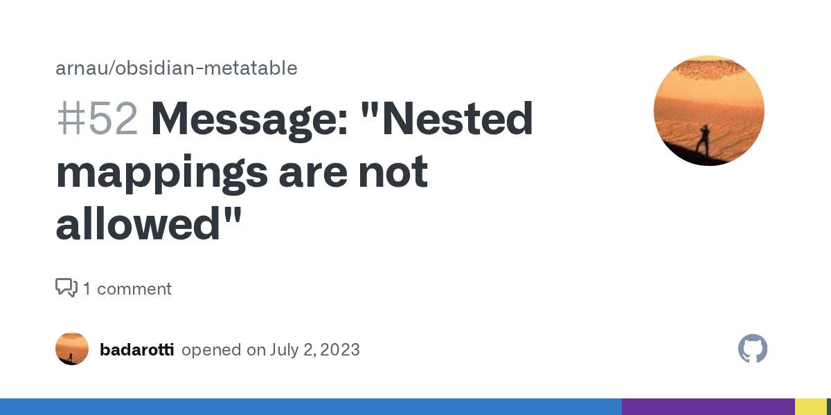 Message "Nested mappings are not allowed" · Issue 52 · arnau/obsidian