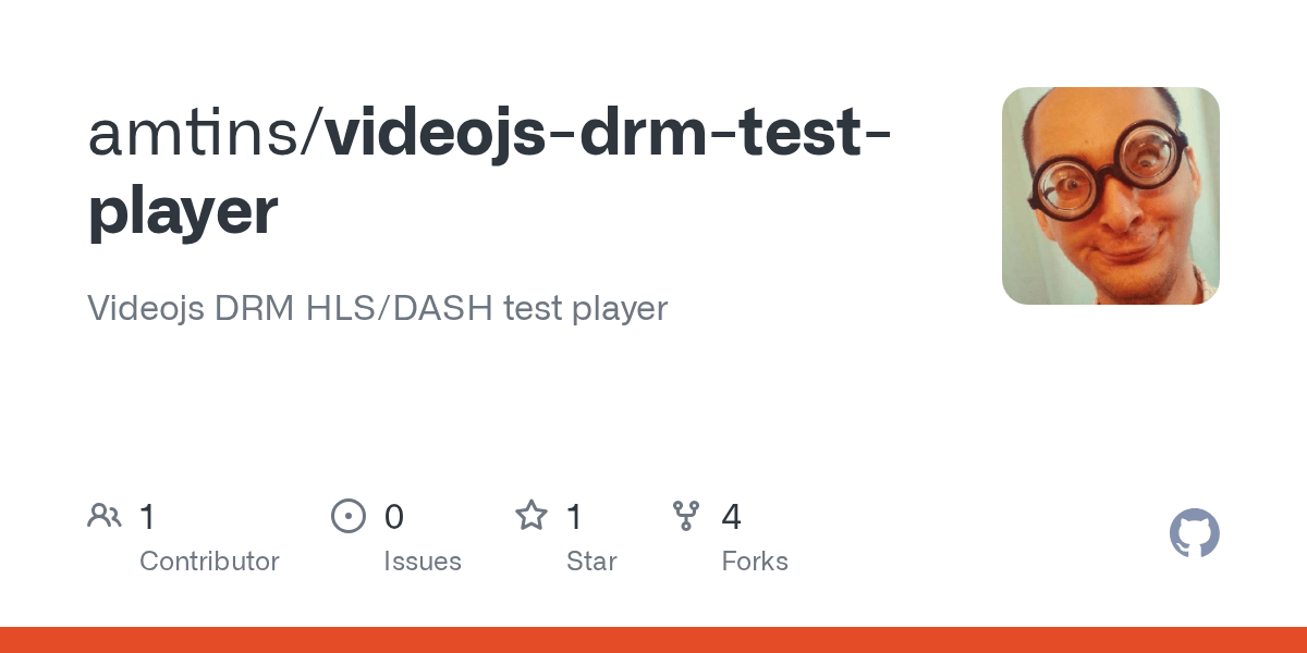 GitHub amtins/videojsdrmtestplayer Videojs DRM HLS/DASH test player