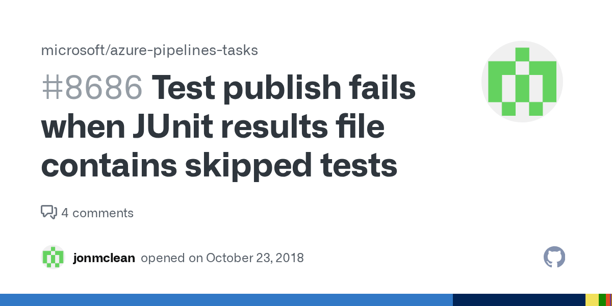 Test publish fails when JUnit results file contains skipped tests