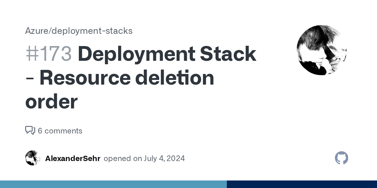 Deployment Stack Resource deletion order · Issue 173 · Azure