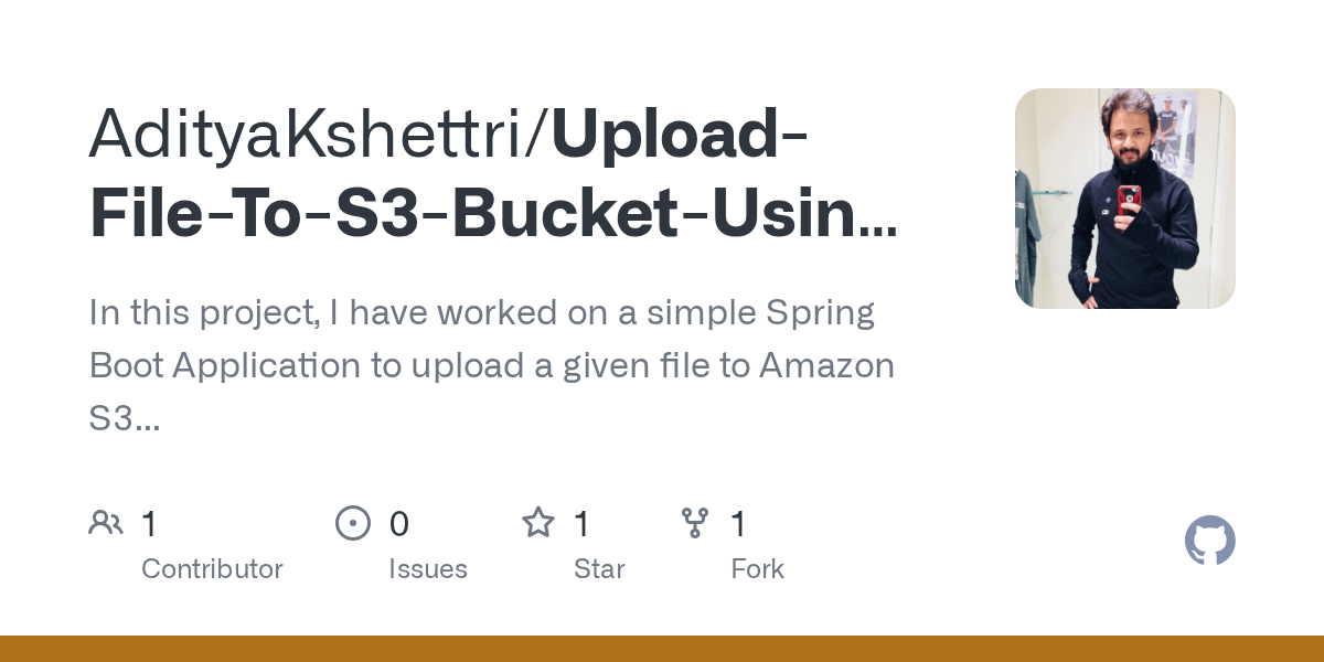 GitHub AdityaKshettri/UploadFileToS3BucketUsingSpringBoot In