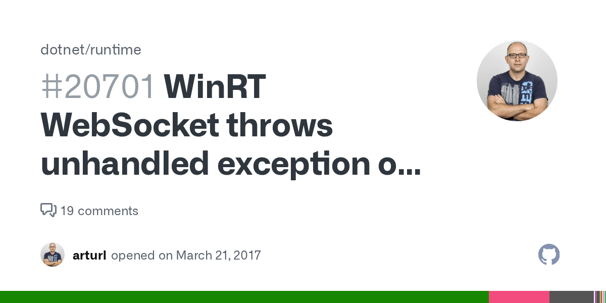 WinRT Socket throws unhandled exception on lost connection · Issue
