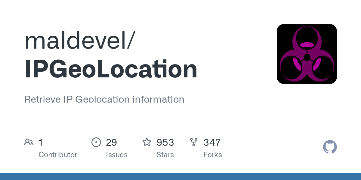 GitHub maldevel/IPGeoLocation Retrieve IP Geolocation information