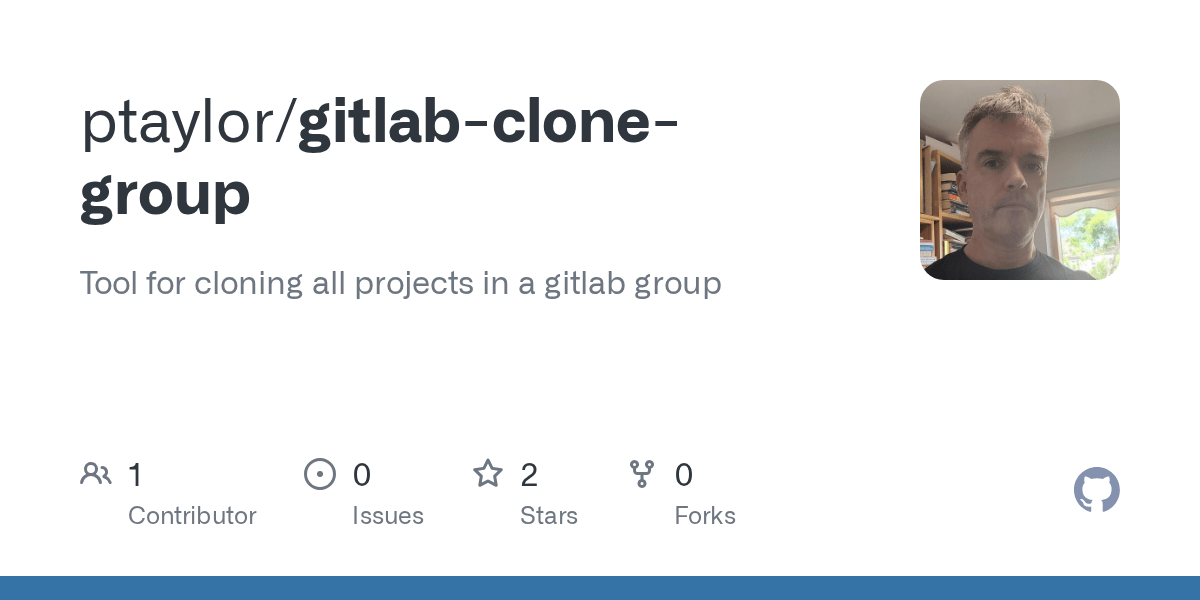 GitHub ptaylor/gitlabclonegroup Tool for cloning all projects in a