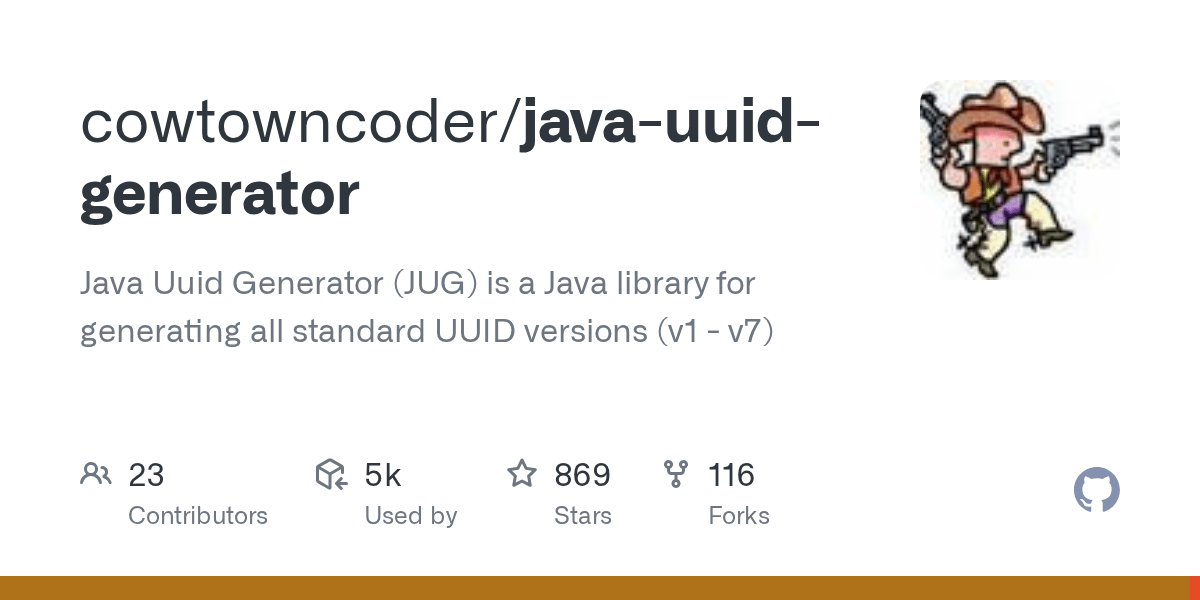 GitHub cowtowncoder/javauuidgenerator Java Uuid Generator (JUG) is