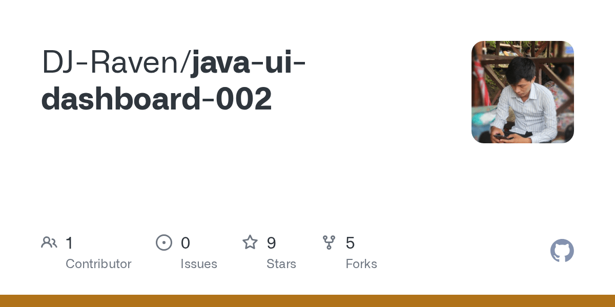 GitHub DJRaven/javauidashboard002