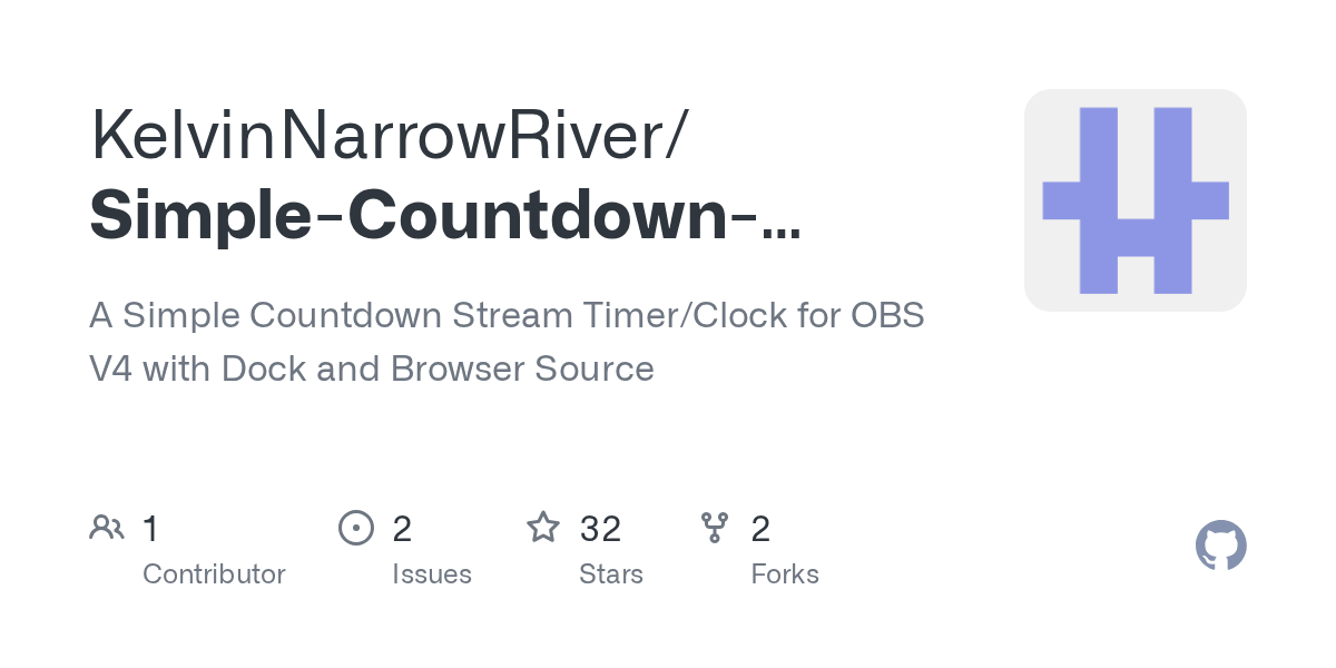 GitHub KelvinNarrowRiver/SimpleCountdownTimerForOBS A Simple