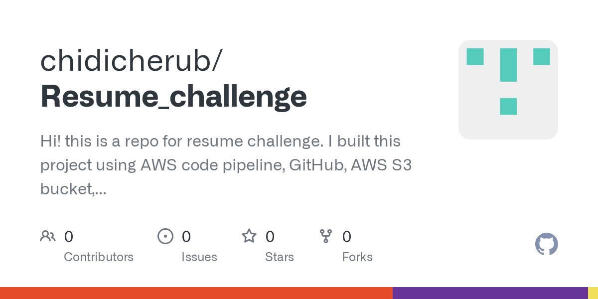 GitHub chidicherub/Resume_challenge Hi! this is a repo for resume