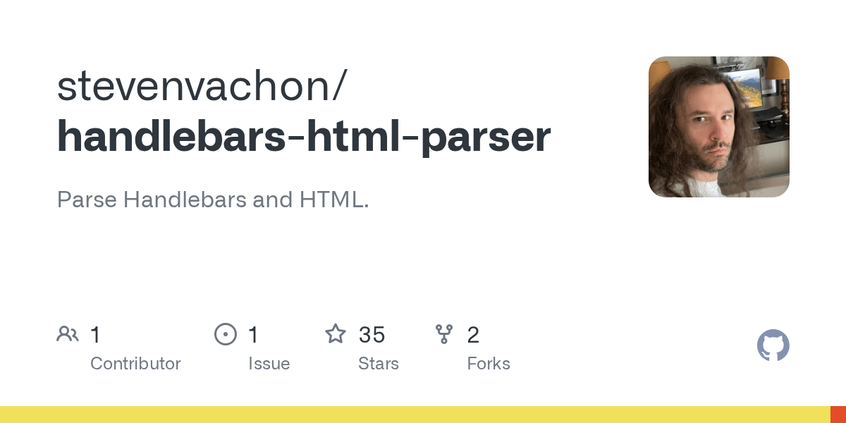 GitHub stevenvachon/handlebarshtmlparser Parse Handlebars and HTML.