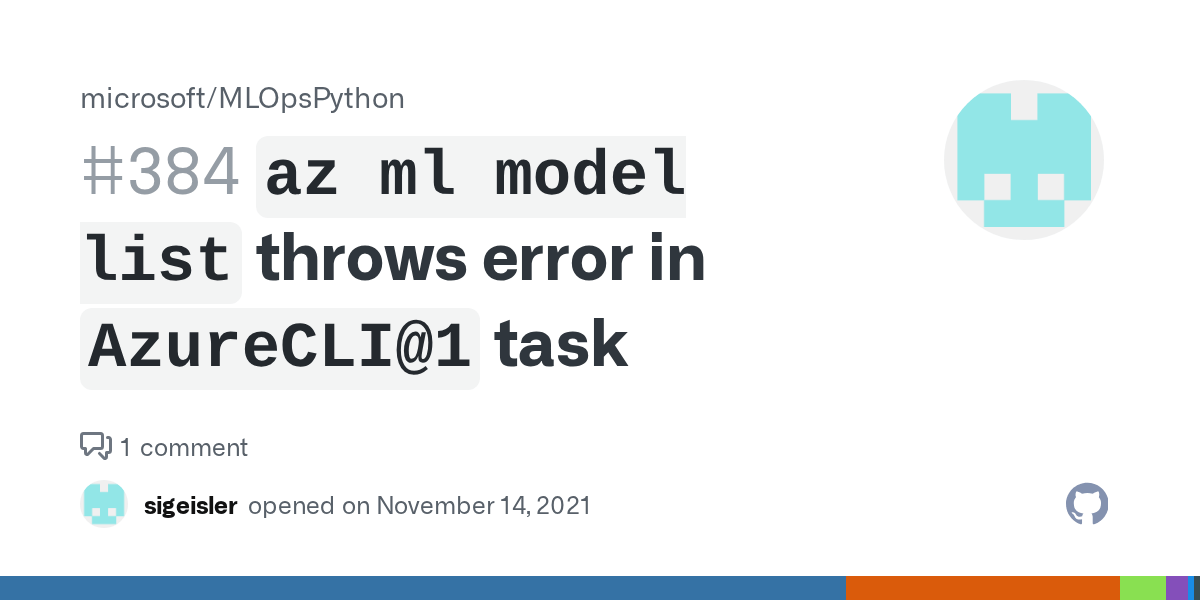 `az ml model list` throws error in `AzureCLI1` task · Issue 384
