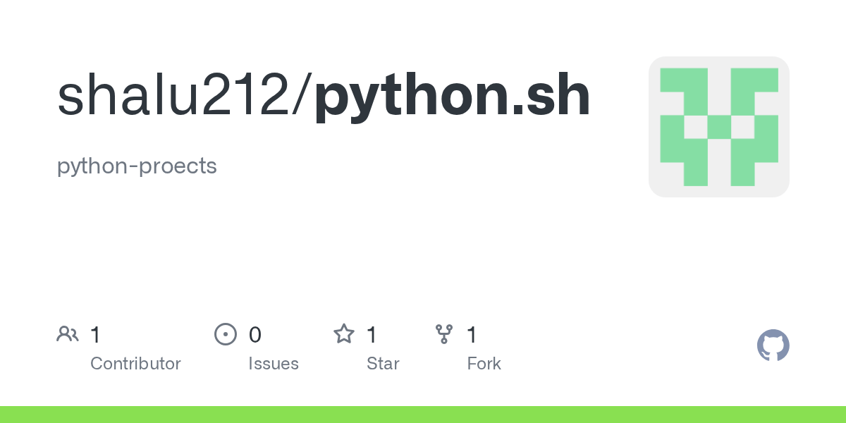 GitHub shalu212/python.sh pythonproects