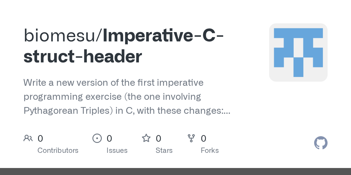 GitHub biomesu/ImperativeCstructheader Write a new version of the