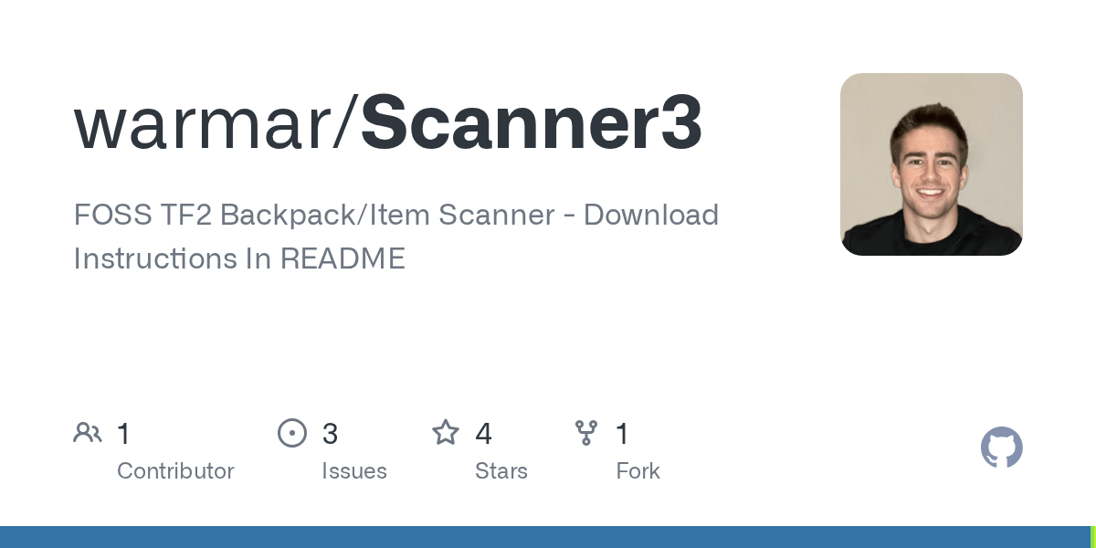 GitHub warmar/Scanner3 FOSS TF2 Backpack/Item Scanner Download