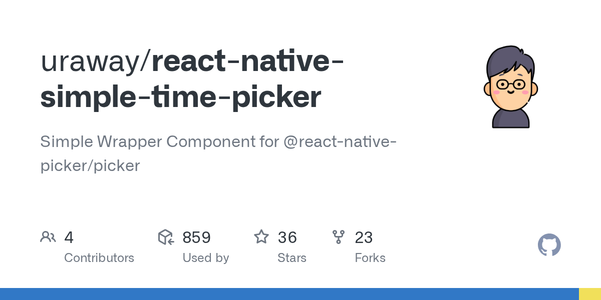 GitHub uraway/reactnativesimpletimepicker Simple Wrapper