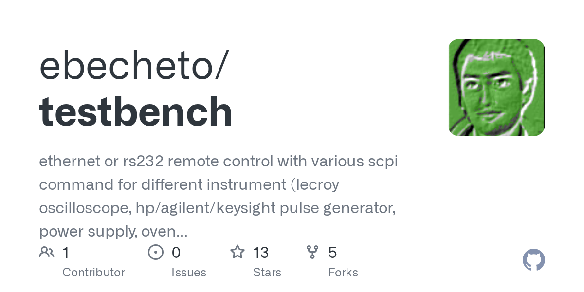 GitHub ebecheto/testbench or rs232 remote control with