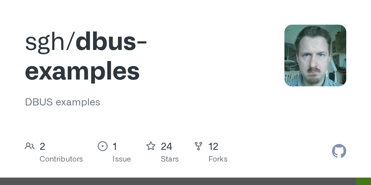GitHub sgh/dbusexamples DBUS examples