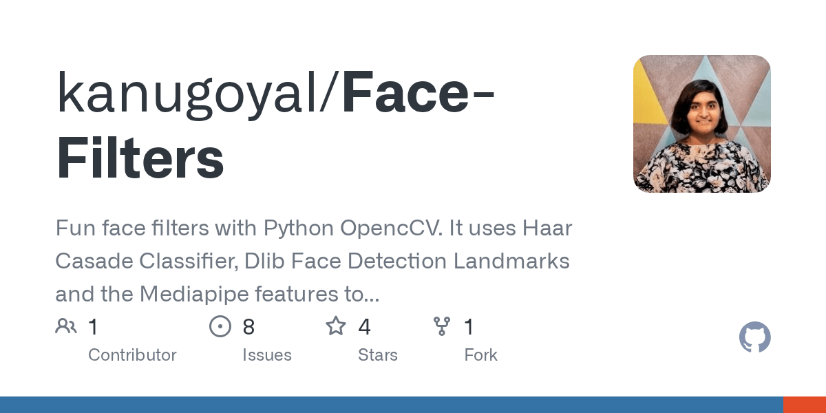 GitHub kanugoyal/FaceFilters Fun face filters with Python OpencCV