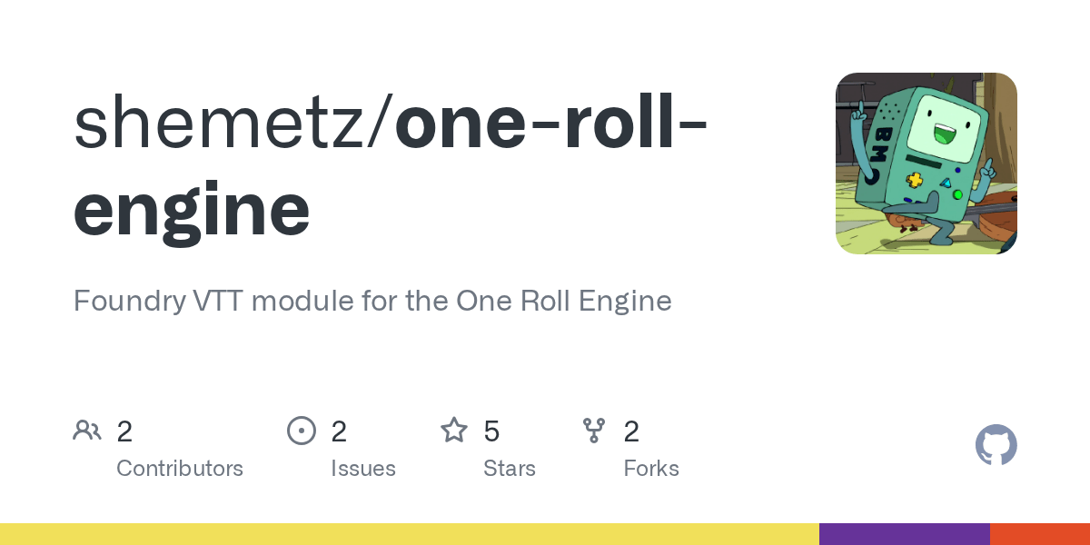 GitHub - shemetz/one-roll-engine: Foundry VTT module for the One Roll