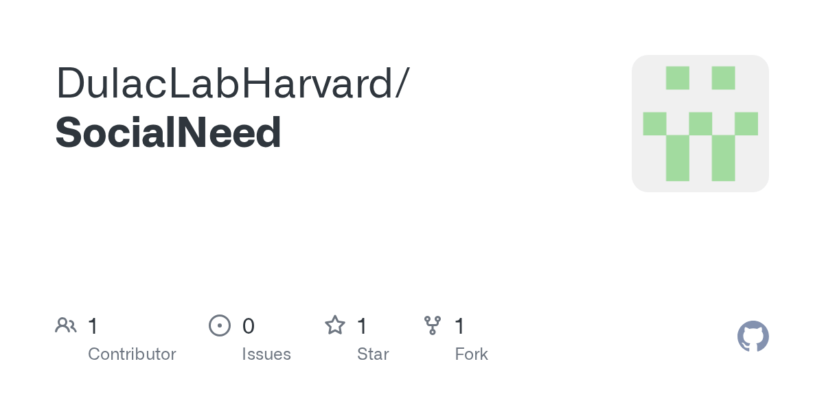 GitHub DulacLabHarvard/SocialNeed