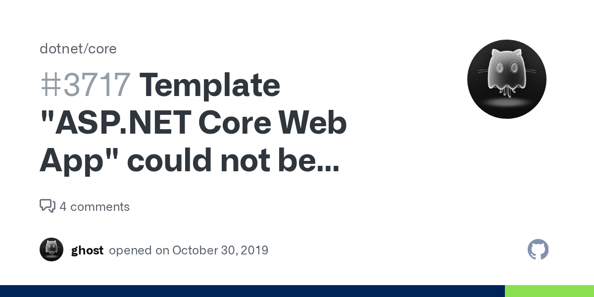 Template Core  App" could not be created · Issue 3717